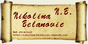 Nikolina Belanović vizit kartica